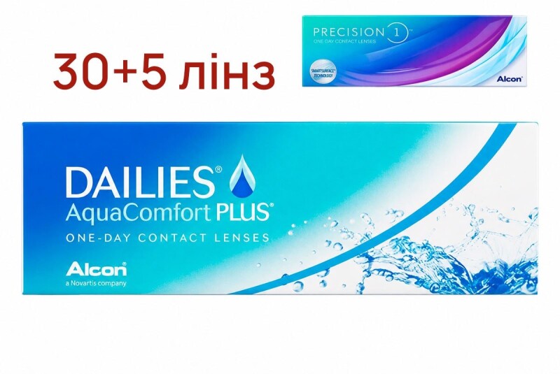 Одноденні контактні лінзи Dailies Aqua Comfort Plus